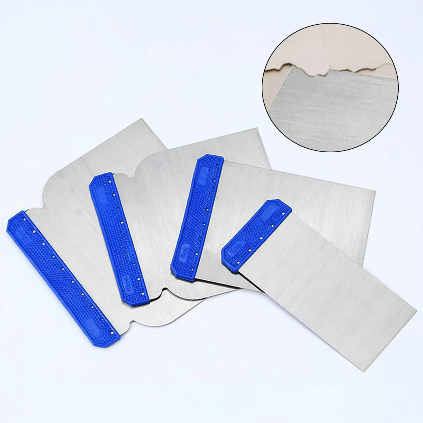 4x Auto Body Filler Spreader Stainless Steel Edge Squeegee Film Scraper for Caulking DIY Painting Filler Putty Glazing
