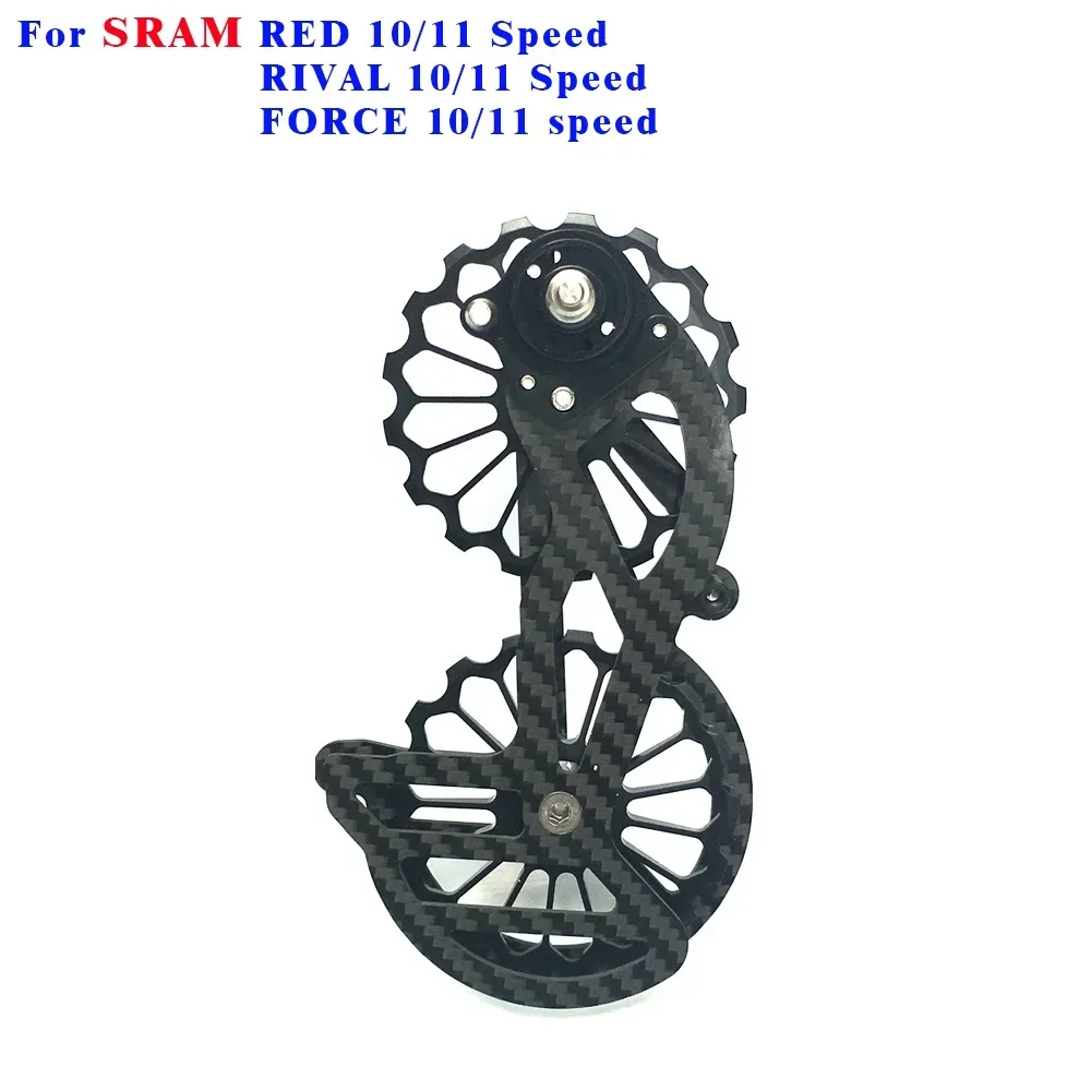 17T Road Bike Carbon Fiber Rear Derailleur Ceramic Bearing Jockey Pulley Guide Wheel Set For 10S 11S SRAM RED RIVAL FORCE