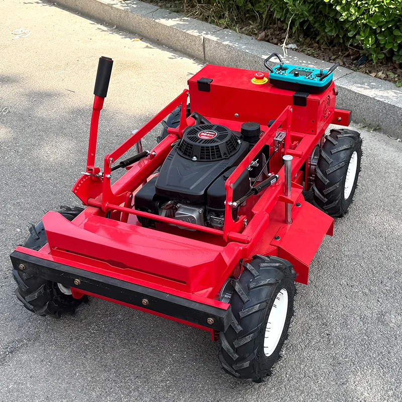 Customized Adjustable Mulching Head Crawler Remote Control Lawn Mower with Adjustable Cutting Height for All Terrains Lawn Mower