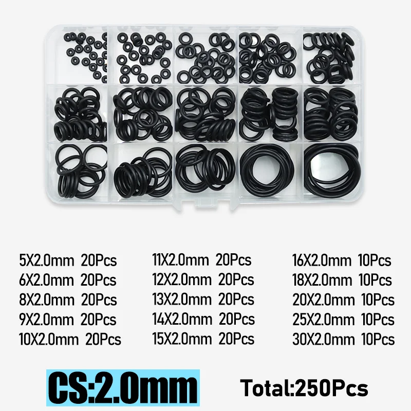 Cs 1,0-4,0mm gummi o ring hochwertige dichtung scheibe balck nbr o-ring Sanitär dichtung auto klimaanlage öl beständiger our kit – Detail 16