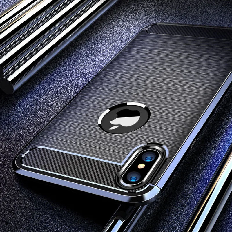 Luxury Carbon Fiber Phone Case For iPhone 11Pro 6S Plus 5 SE Soft Silicon Protective Cover For iPhoneX XR XS Max 7 8 Plus Fundas