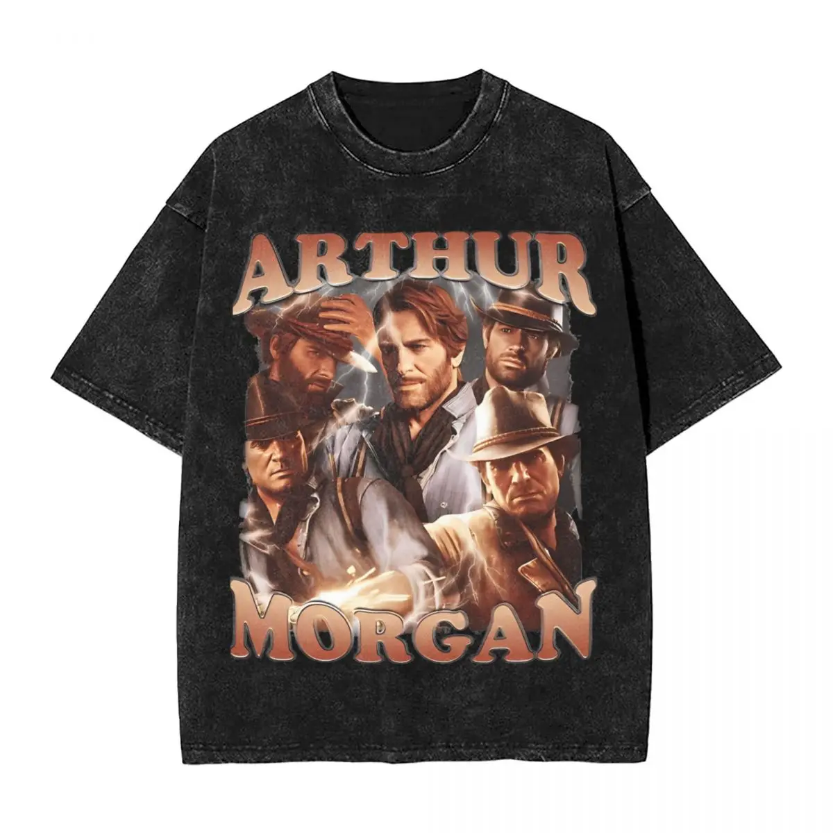 Arthur Morgan Redemptions T Shirts Washed Short Sleeve Harajuku T-Shirt Men Women Tops Streetwear Graphic Printed Tee Shirt