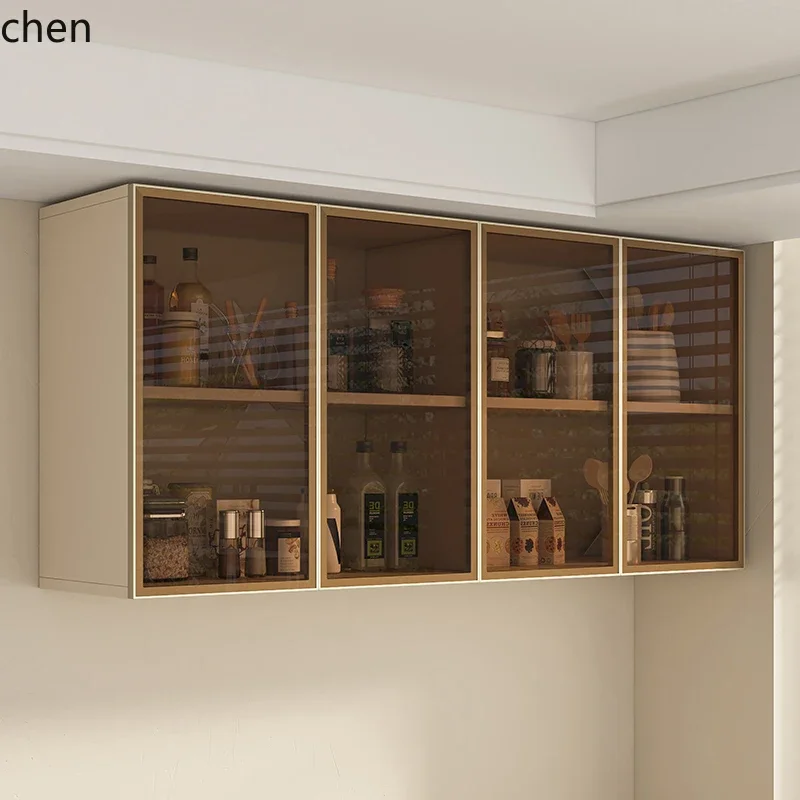 wall-mounted kitchen wall cabinet storage cabinet seasoning kitchen storage glass household goods