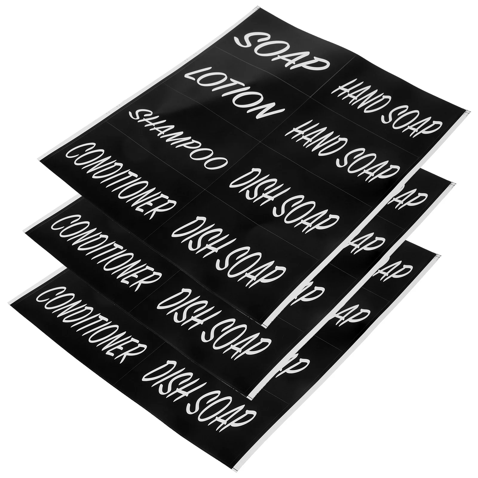 3 Sheets Bathroom Dispenser Stickers Waterproof and Oil-proof Label Dishsoap Toiletries (black) Self-adhesive Bottling Tag