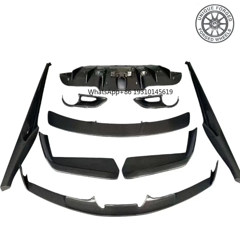26Pcs Novitec Style Dry Carbon Fiber Body Kit For Ferrari 488 Front Rear Lip Side Skirt Spoiler Front Wrap Angle