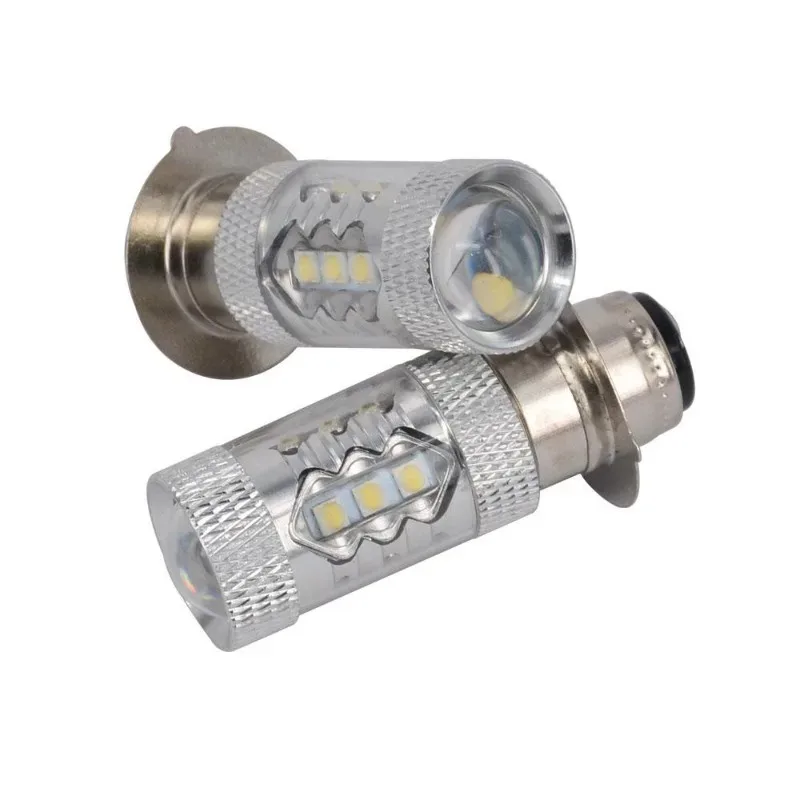 

1 пара мотоциклетных светодиодных модифицированных фар H6 80 Вт 16 светодиодных противотуманных фар PX15D BA20D мотоциклетные фары 2025 популярные