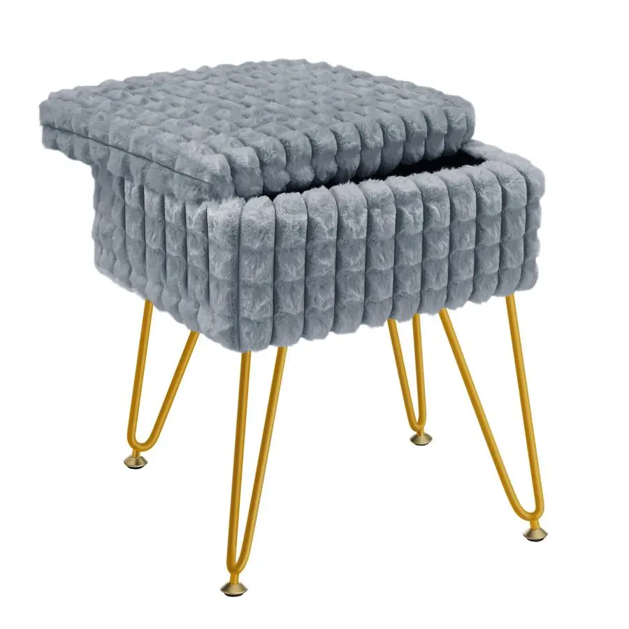 

Туалетный столик с местом для хранения вещей, туалетный столик из искусственного меха с противоскользящими регулируемыми ножками, меховая подставка для ног для макияжа, спальни,qua