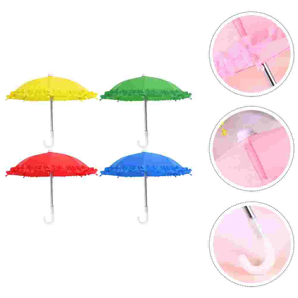 4 Pcs Miniature Lace Toy Umbrella Toddler Girls Decor Iron Photo Prop Adorable Umbrellas