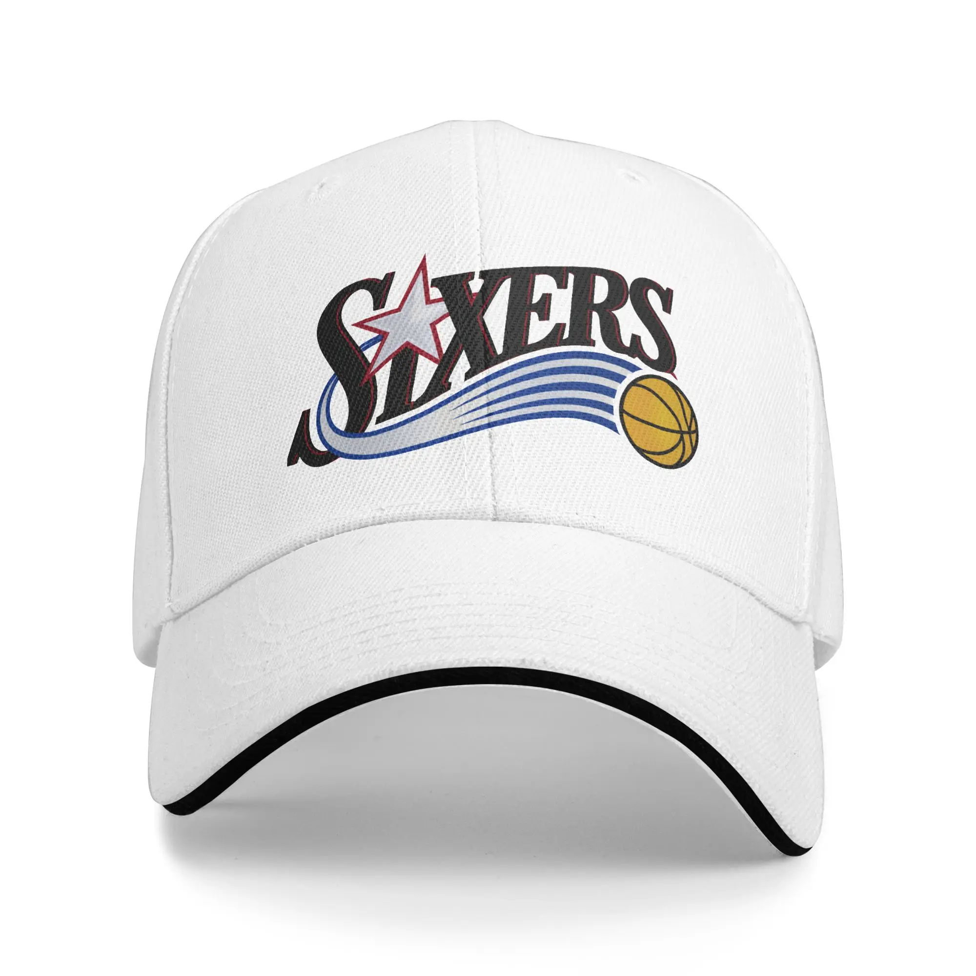 Sixers 3 Allen Iverson Sandwich Hat Men Women ,Outdoor Caps Racing Cap Adjustable Snapback Caps Baseball Cap Summer