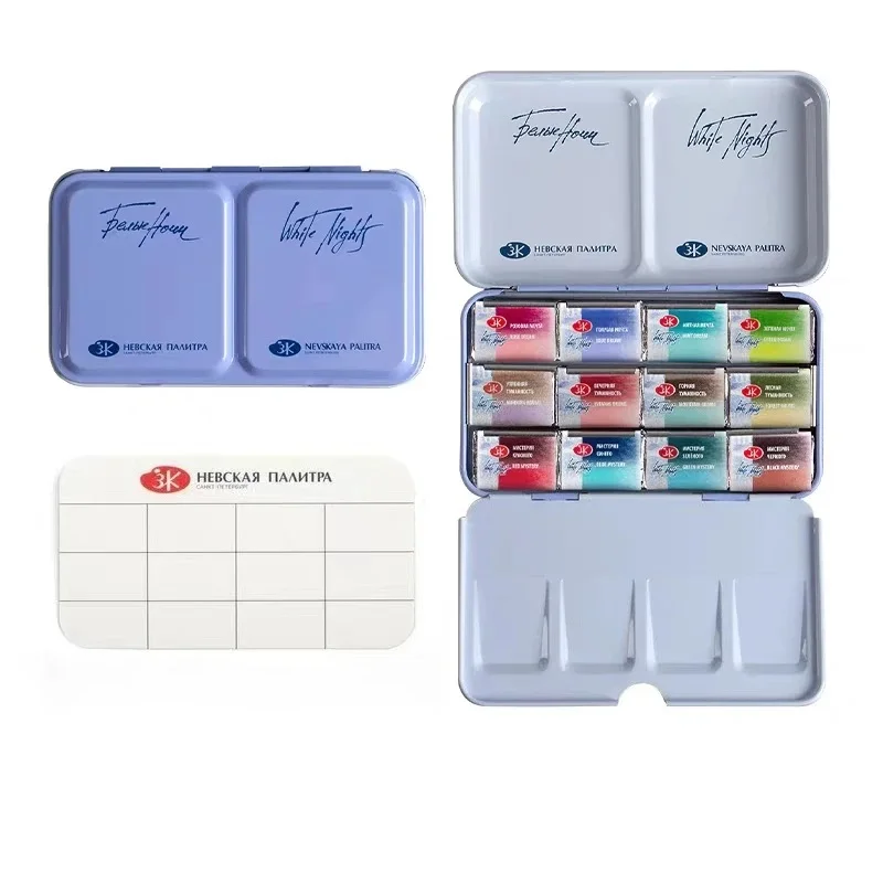 russian-original-white-night-solid-watercolor-pigment-layered-color-12-colors-set-box-art-students-painting-portable-pigments