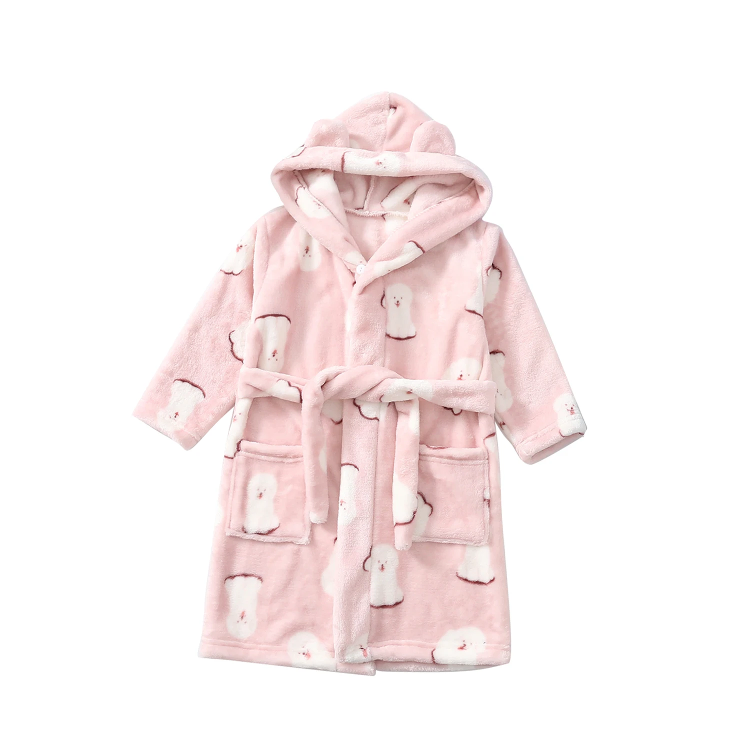 Children Girl Tracksuit Clothes Kid Sleepwear Flannel Thicken Baby Boy Bathrobe Towel Robes Teen Kid Clothing Nightgown Set A731