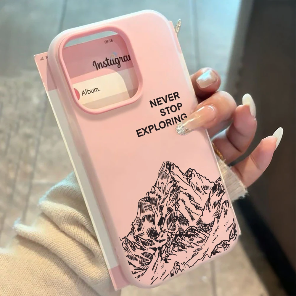 Für iPhone 17 15 16 14 Pro Max Hülle Plus Modische Berggipfel-Abdeckung für iPhone 13 11 12 ProMax XS XR 8 7 Plus Sturzsichere Hüllen – Detail 1