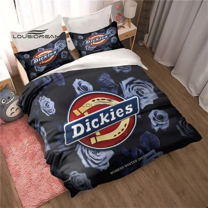 

Dickies Logo Bedding Set 3D Printing Fashion Leisure Home Decoration Boy Girl King Size Bedding Set Quilt Cover Pillowcas