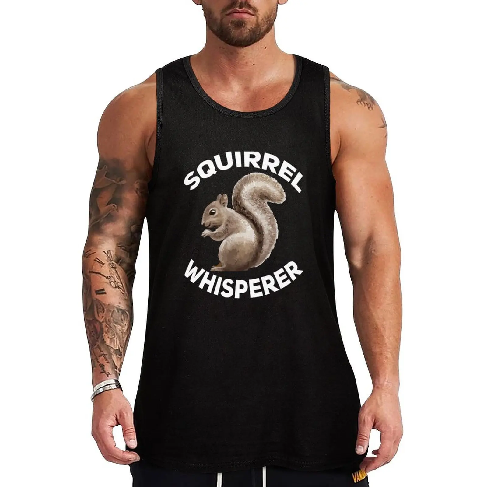 

Squirrel Whisperer, Squirrel Lover, Funny Forest Animal Humor Tank Top Men gym sportswear Men's clothes luxury style