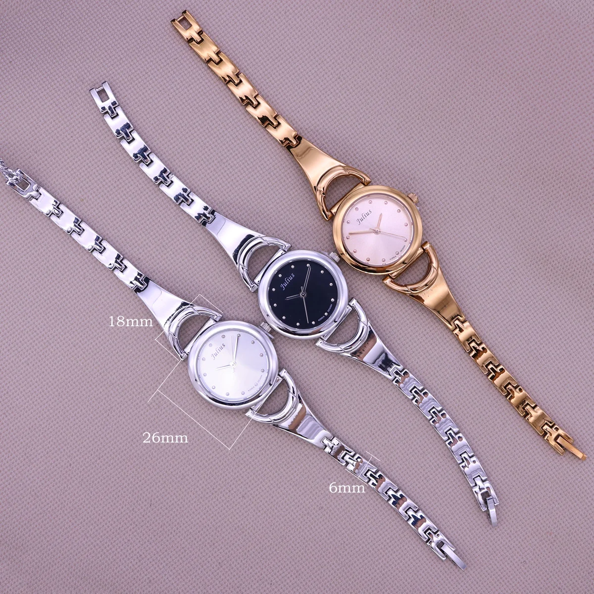 Retro Julius Women's Watch Japan Quartz Minimalist Girl's Metal Bracelet Hours Fashion Clock Gift Box