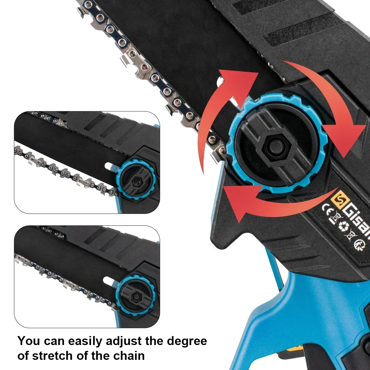 Gisam 8 Inch Brushless Electric Saw Handheld Pruning Chainsaw With Oil Can WoodWorking Power Tool For Makita 18V Battery