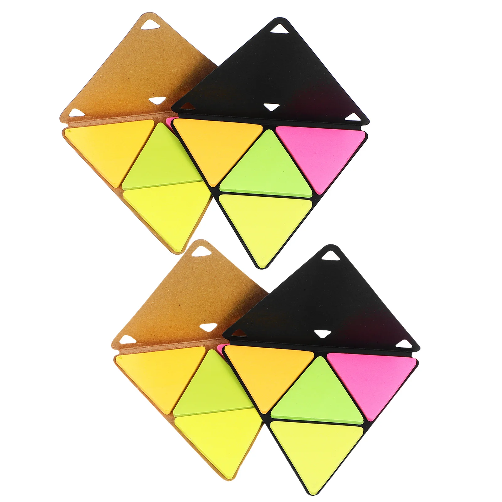 

4Sets Portable Triangular Memo Pad Pet Material Strong Adhesion Colorcoded Organization Office School Study Accessories