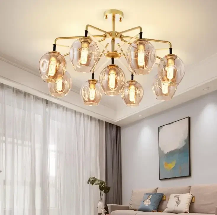 Living room chandelier northern Europe simple modern atmosphere bedroom dining room lamp creative personality Art Chandelier
