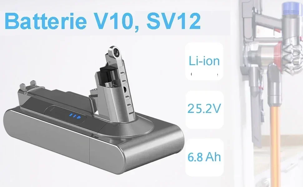2025 Nová baterie V6 V7 V8 V10 řady SV12 DC62 SV11 SV10 Náhradní baterie pro ruční vysavač Dyson - náhled 5