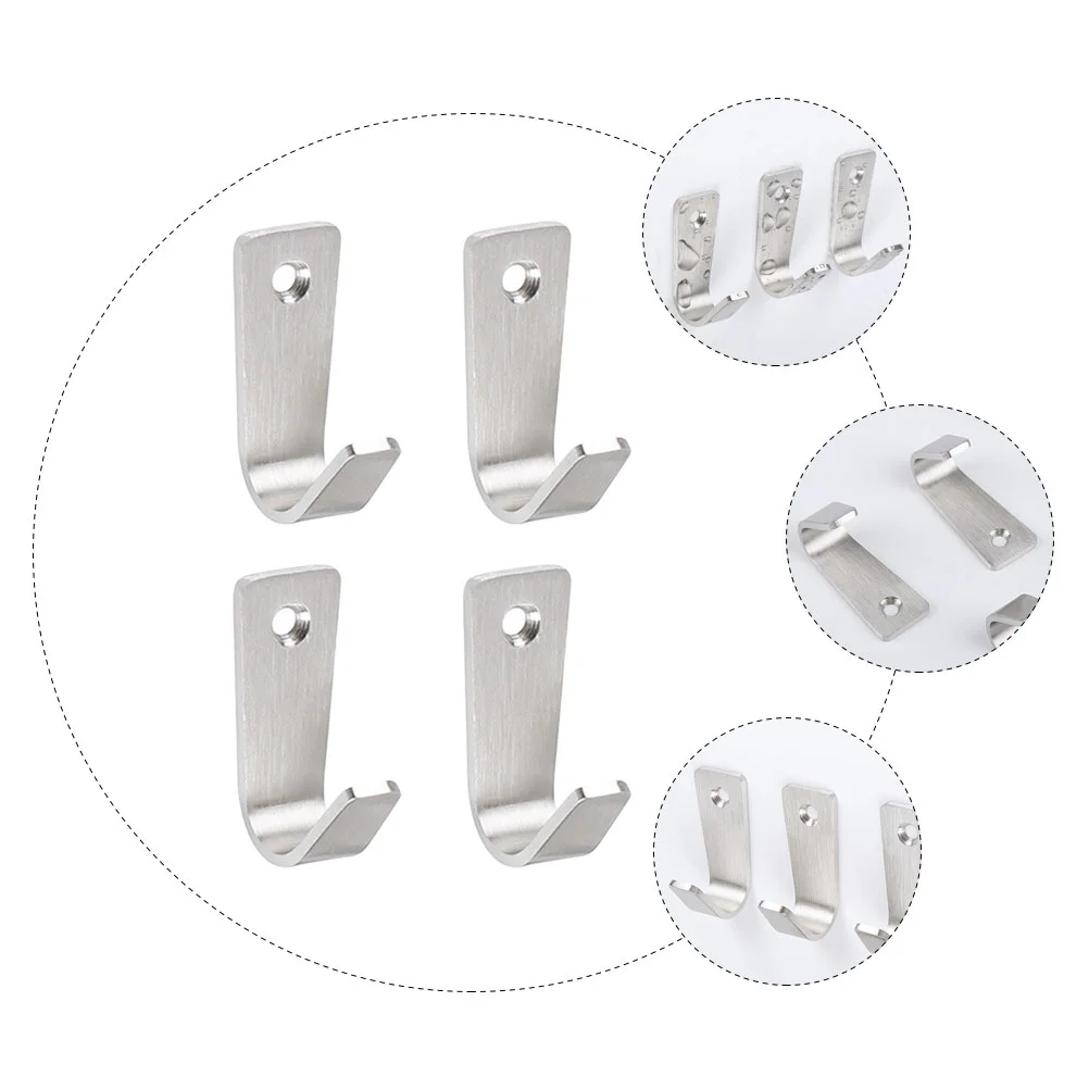 

4 Pcs Thickened Single Hole Coat Hook Wide Range of Uses Hooks Kitchen Wall-mounted Rust-proof Multi-purpose Stainless Steel