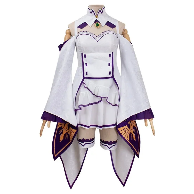 

qq023Anime Game Re:Zero kara Hajimeru Isekai Seikatsu Costume Clothes Wig Uniform Cosplay Emilia Halloween Christmas Wom