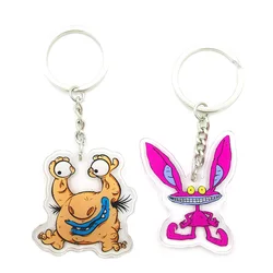 Ohh Real Monster Animation cartoon acrylic key chain transparent double-layer Acrylic Key Pendant creative dropping key chain