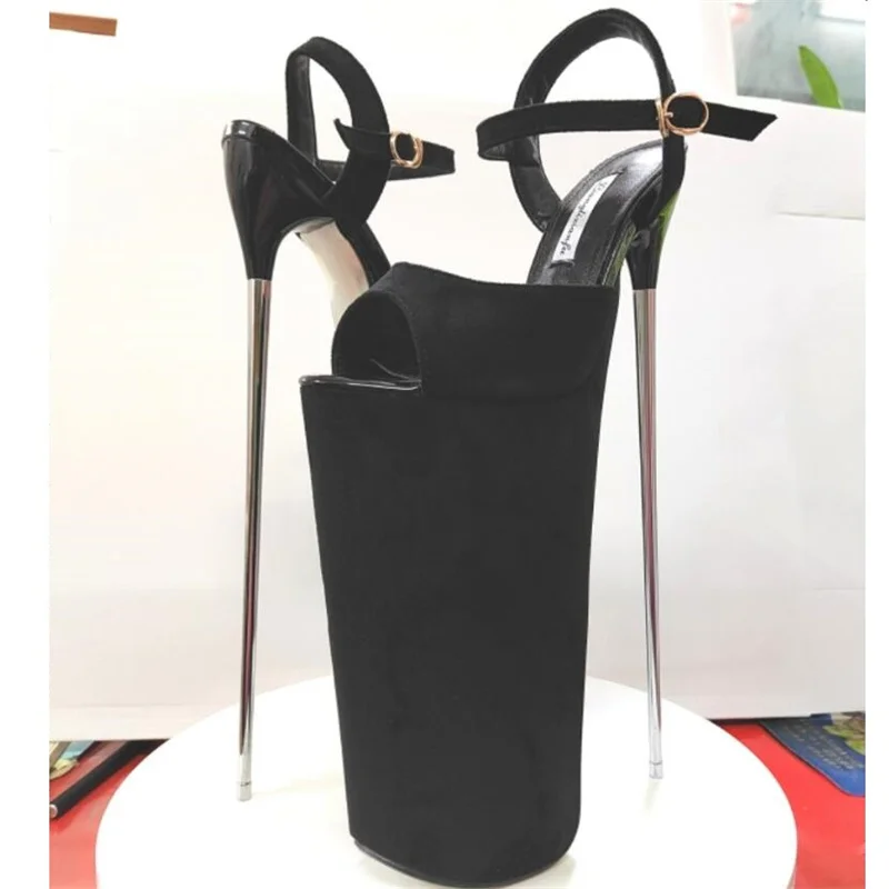 SDTRFT Transgender 30cm Ultra Thin High Heels Platform Sandals 12 Inches Buckle Shoes Woman Pumps SUMMER Peep Toe Stilettos