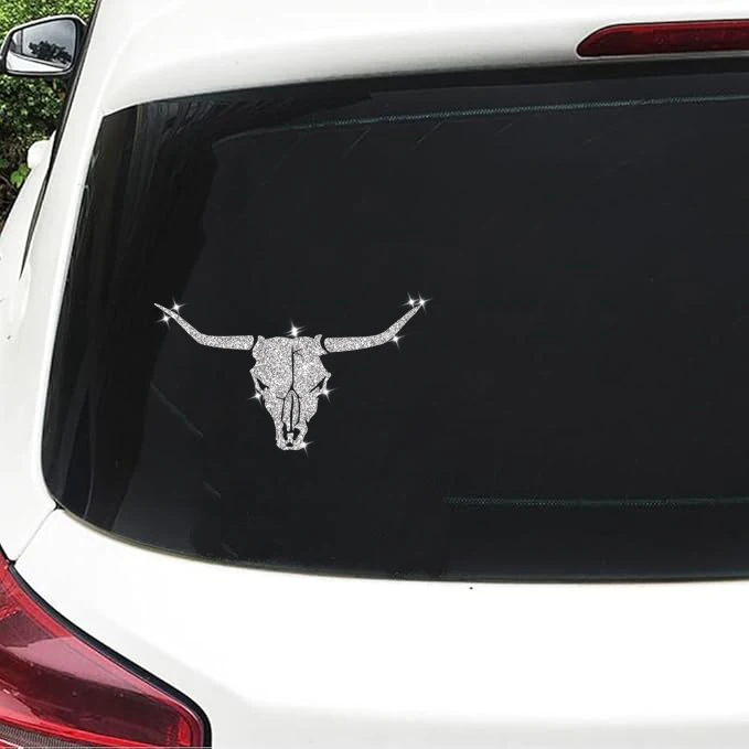Flash Silver Stickers Texas Bull Car Decals Car Stickers