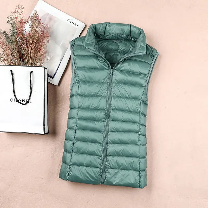 Light and thin down jacket new ladies vest waistcoat spring, autumn and winter inside and outside wear version