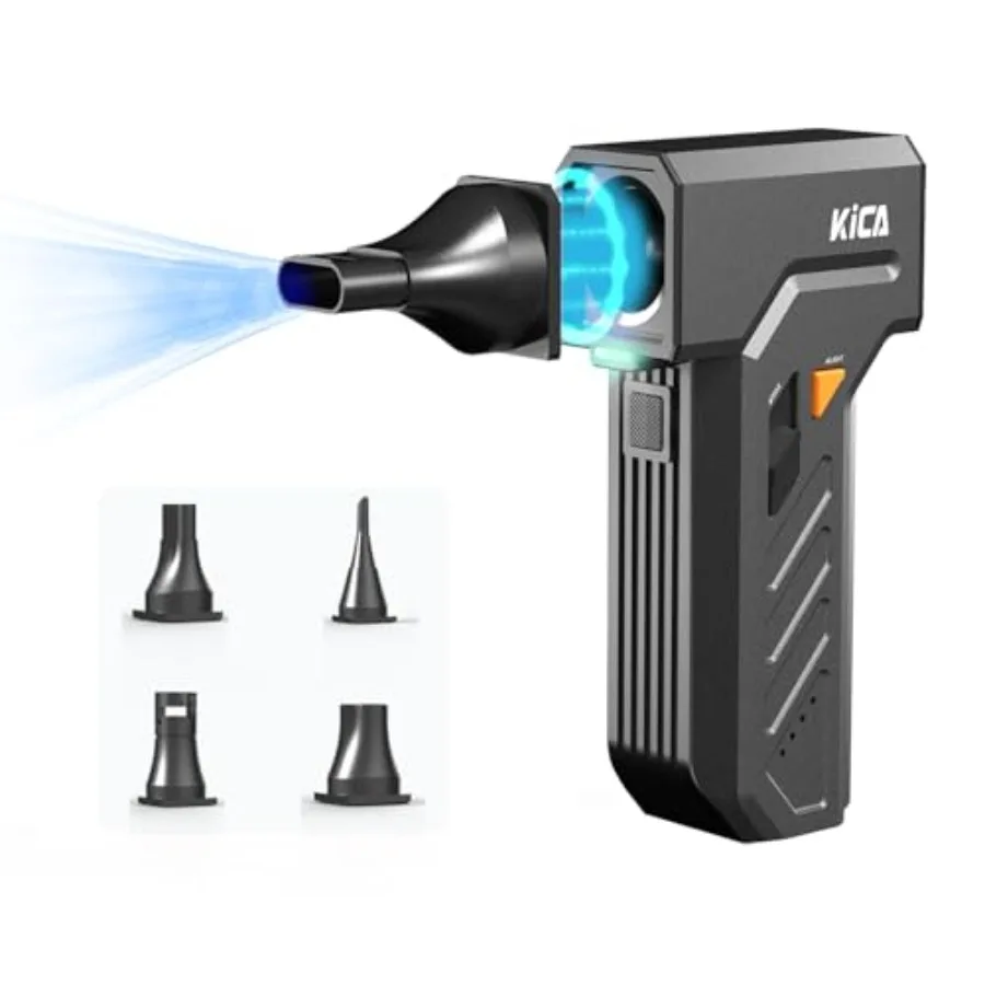 

Jet Fan Ultra Electric Air Duster with LED Lights13000rpm Srong Wind Speed Cordless Rechargeable Portable for Keyboard/Ele