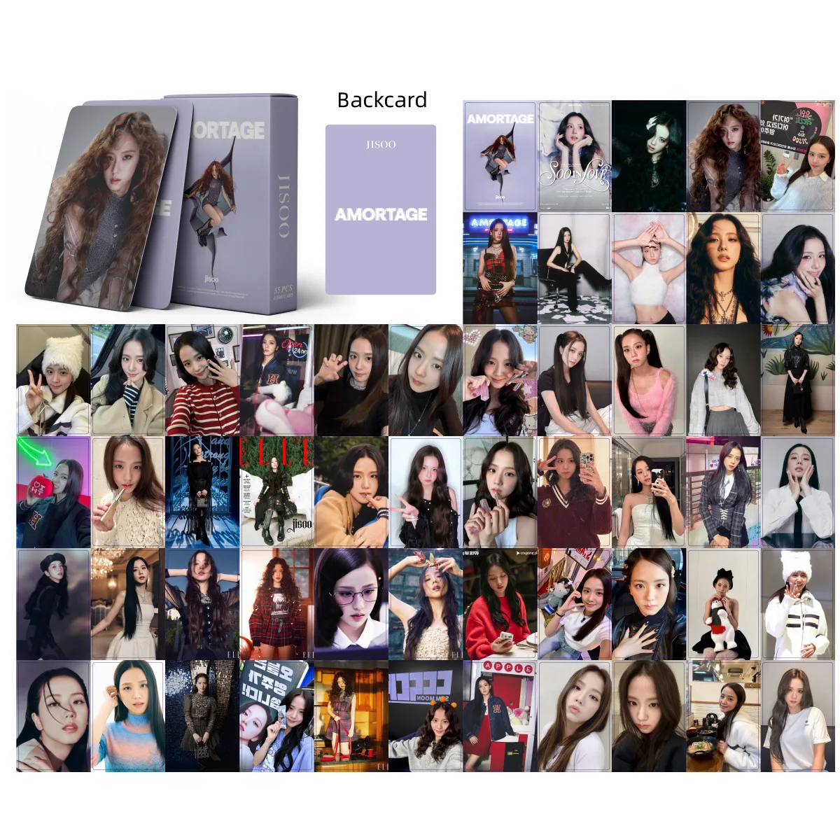 55pcs/set Kpop Photo album AMORT AGE JISOO JENNIE LISA ROSE Lomo Cards Photocards for Fans Collcetion High Quality HD Postcar