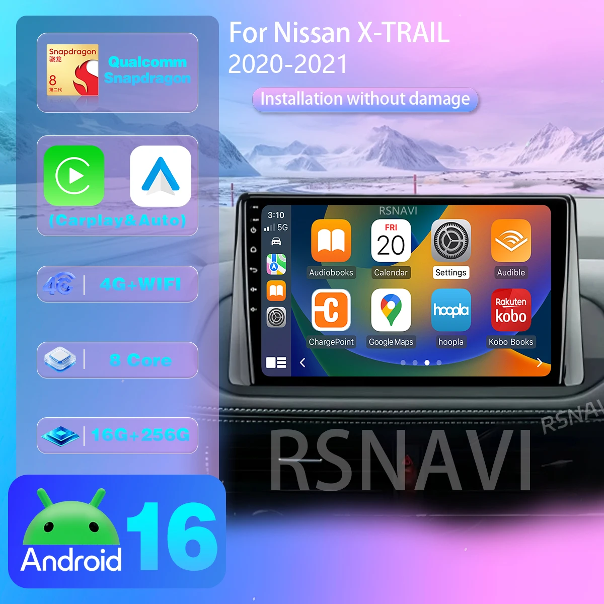 Android 16 Carplay Auto Car Radio Multimedia Player For Nissan X-Trail T33 2021 Rogue 3 III Autoradio Stereo Head Unit Wireless