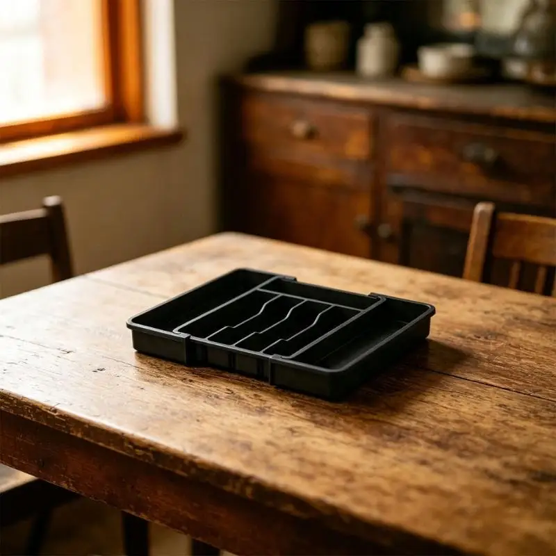 652F Flatware Drawer Insert Tray with Expandable Panels and Open Access