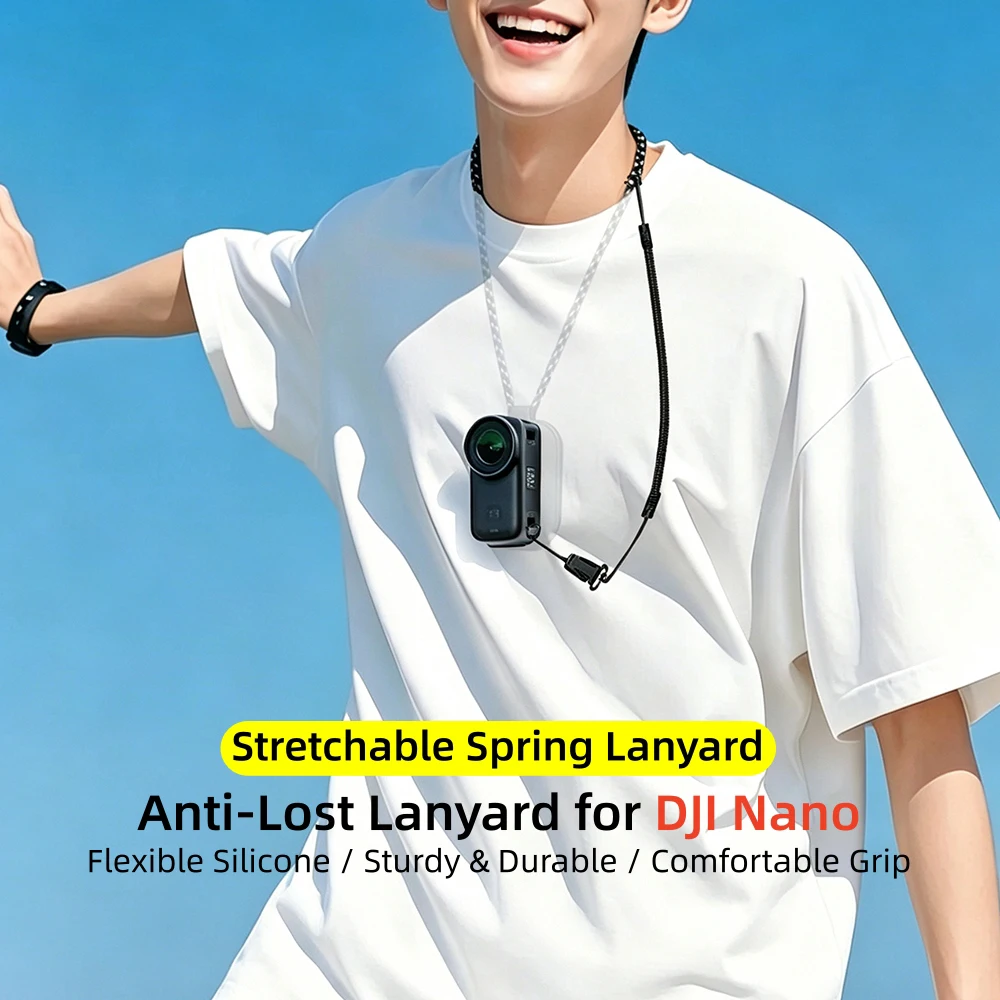 Anti-lost Spring Lanyard Accessory for DJI Osmo Nano Thumb Action Camera Retractable Stretch Safety Auxiliary Strap Outdoor