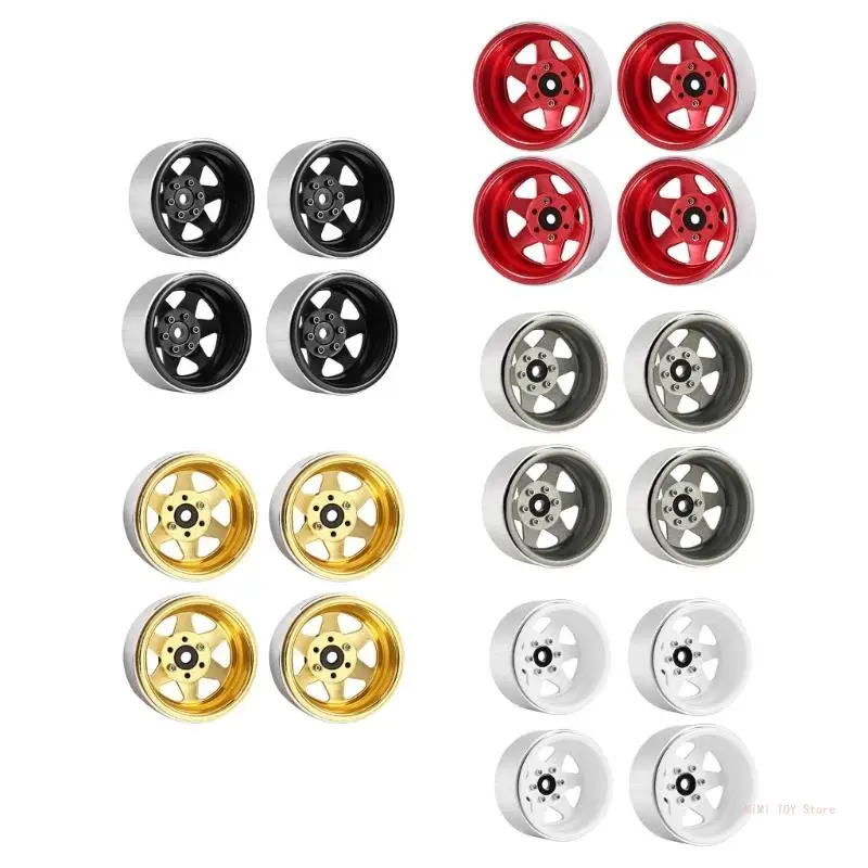 

4pcs/Set 5 Slot Metal Wheel Rims Crawler Wheel Rims for Remote Car Modified Remote Control Crawler Upgrade Supplies