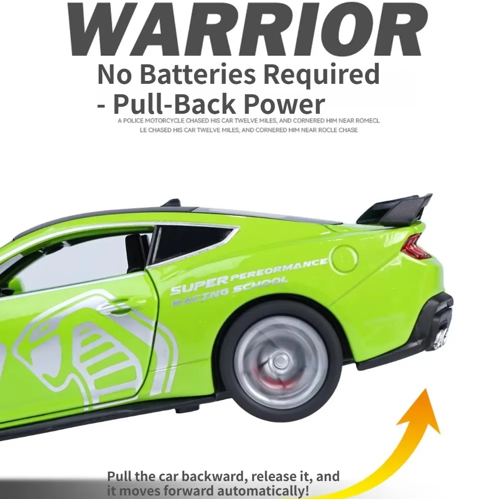 1:32 Ford Mustang Shelby GT500 legering speelgoedauto, terugtrekbaar, simulatiemodel sportwagenornament