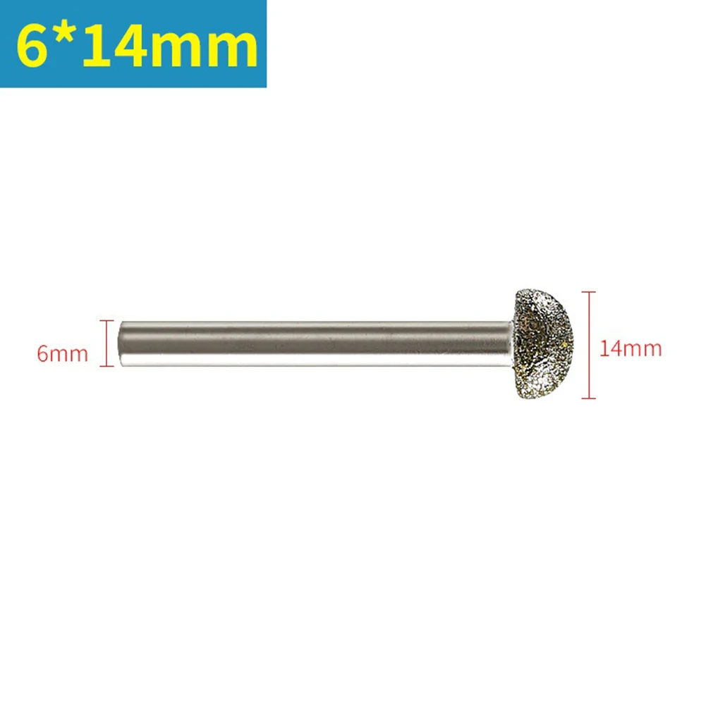 그라인딩 비트 연마 헤드, 다이아몬드 버링 조각 비트, 6mm 생크, 조각 연마 회전 공구 연마기 액세서리, 1 PC