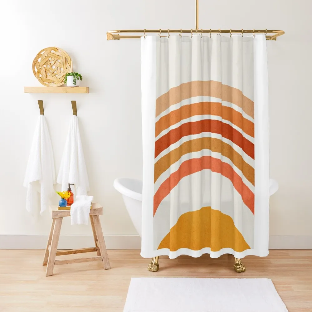 Rainbow, Abstract, Mid century modern kids wall art, Nursery room Shower Curtain Window Shower Waterproof Curtain