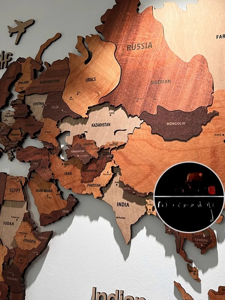 الخشب الصلب خريطة العالم السفر الشمال غرفة المعيشة حائط الخلفية الديكور اللوحات الزخرفية الكبيرة قسم المكتب المدرسة ثلاثية الأبعاد #4