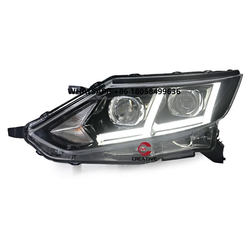 

LED Head Lamp for Nissan Qashqai Headlight 2016 2017 Angle Eyes Lights LED Daytime Running Lights