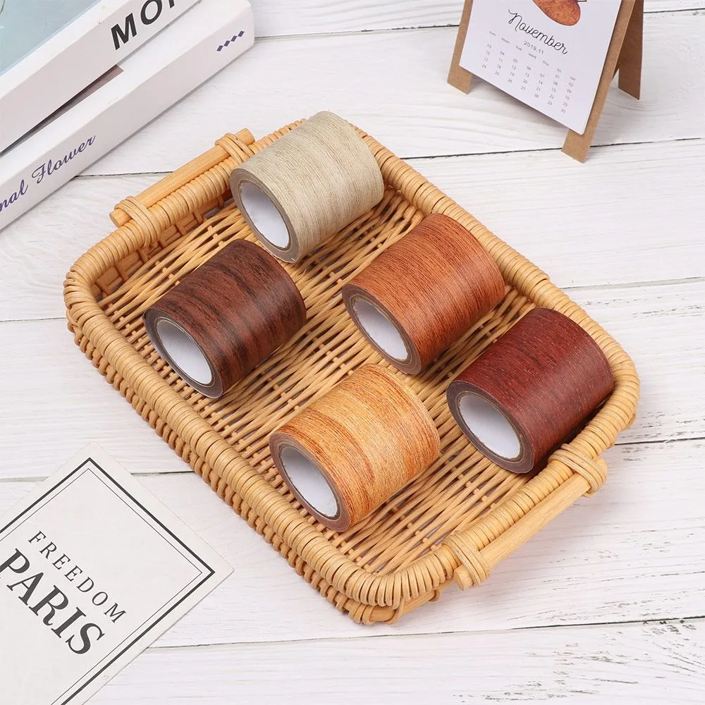 5M/Roll Self-adhesive Furniture Repair Tape DIY Mildew-proof Floor Renovation Sticker Waterproof Wood Grain Door Decals