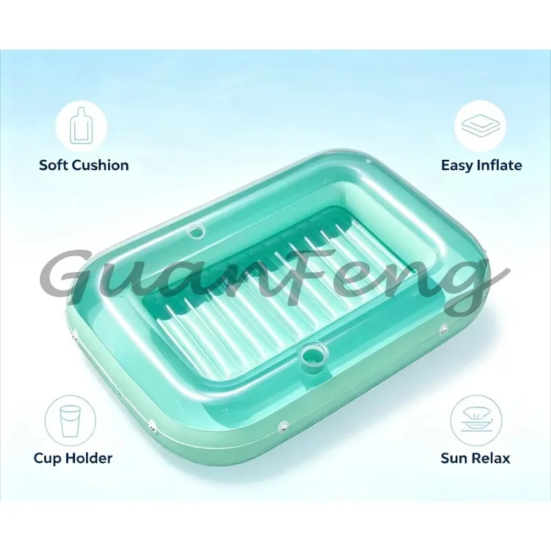 Durable inflatable lounge chair floats for swimming pools