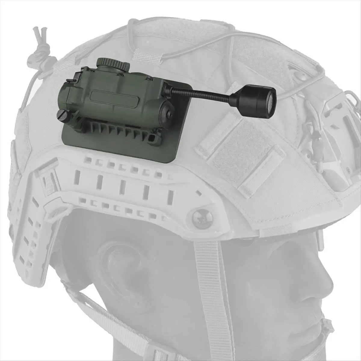 AA19 Helmet Lamp Strobe Light IR Head-IFF Light Hunting/Fishing Auxiliary LED Flashlight -11 Black