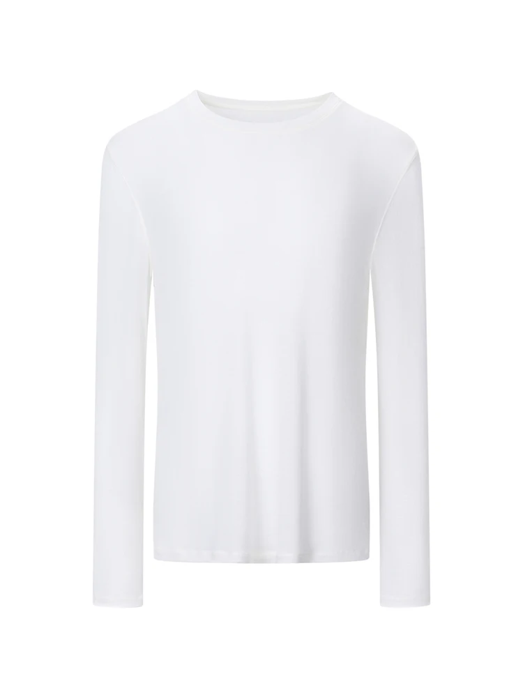 

Женская шерстяная футболка Call Me Blue Basic Pure Color с круглым вырезом и длинным рукавом, однотонная, модная, повседневная, для осени и весны