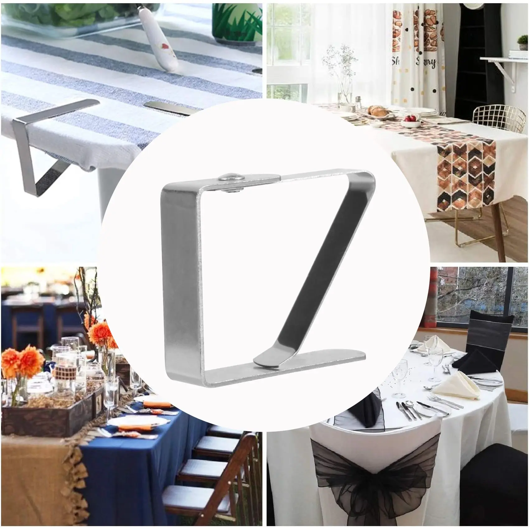 12 Pcs Tablecloth Clip Adjustable Stainless Steel Clip 5X4cm Tablecloth Clip For Holiday Table/Buffet Party/Barbecue
