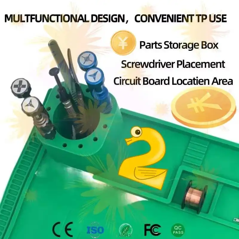 

Heat-Resistant Silicone Mat for Electronics Work High-Temperature Operations Enhancing Workspace Efficiency and Organization
