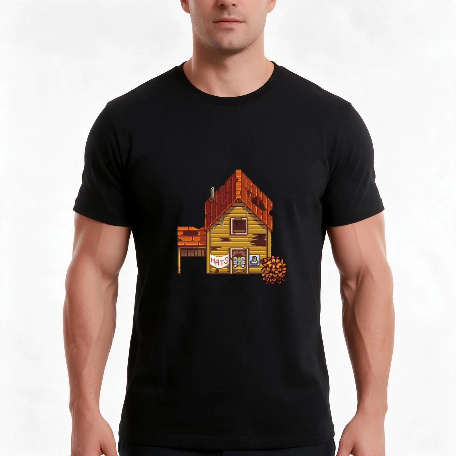 Hat Mouse T-Shirt, Summer Casual Cotton Tee, Oversized Streetwear Tops, Vintage Graphic Print, Loose Fit Short Sleeve