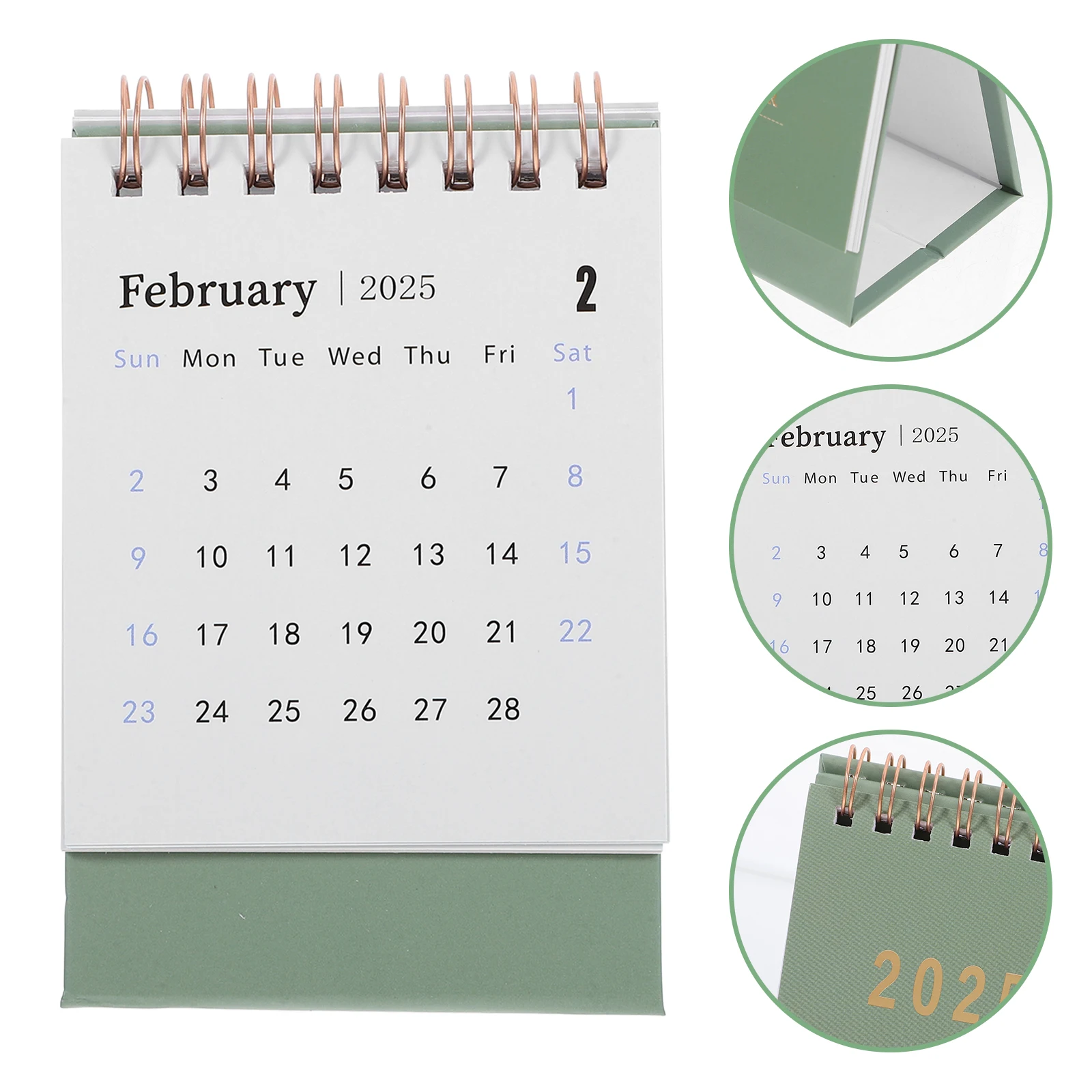 

2024-2025 Flip Desk Calendar Small Pink Mini Desktop Office Supplies Stand Memo Planner Thick Paper Multi Function