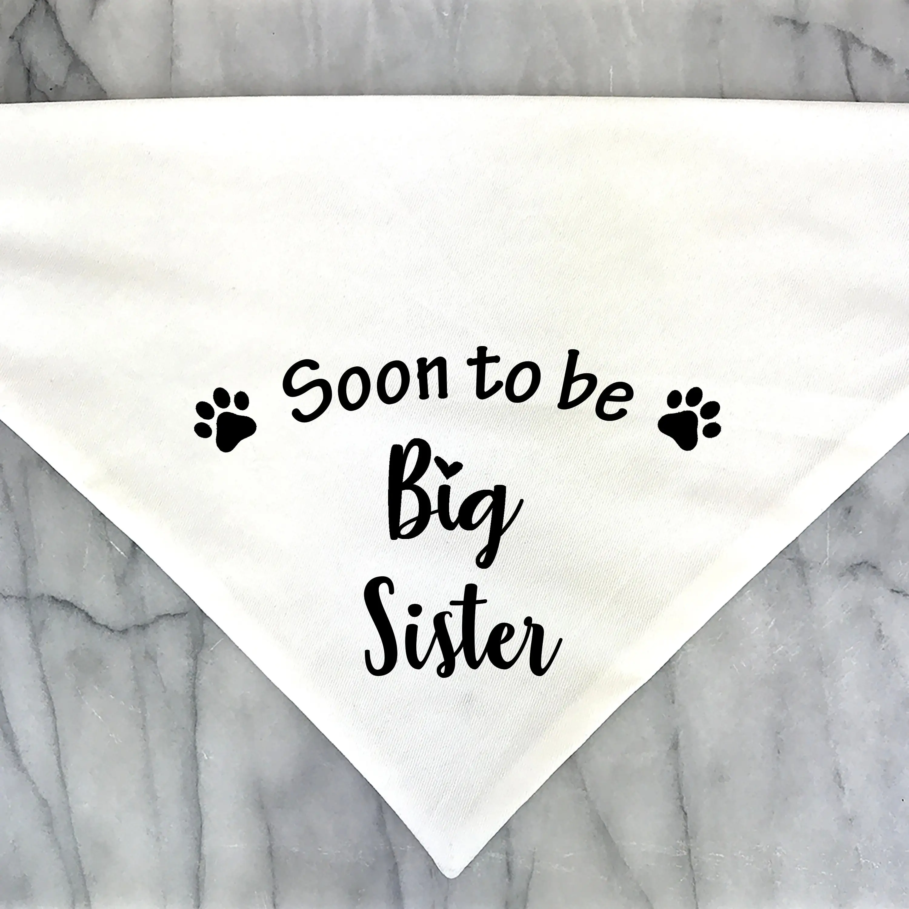 Presto To Be Big Sister Bro Dog Bandana annuncio di gravidanza foto doccia regalo Gender Reveal sciarpa bianca nera per animali domestici nuovo