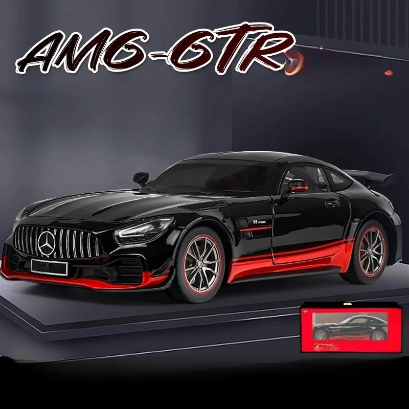 

1/18 Mercedes GTR car model toy alloy die-casting with pull type lighting and sound system for boys and children as a gift